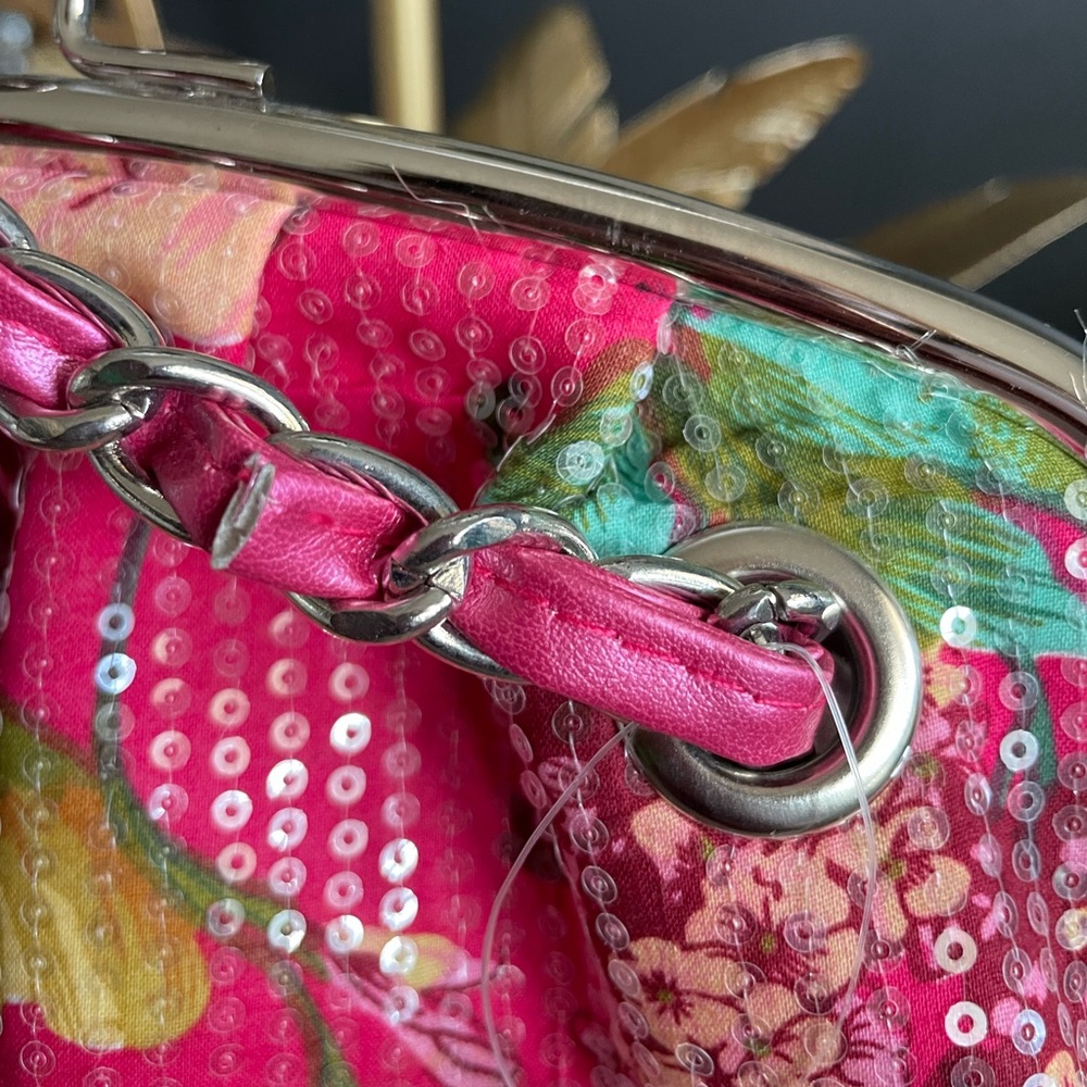 Oversized coin purse pouch sequins vintage style purse - Picture 9 of 12